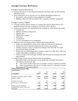 Foreign Currency Futures