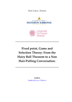 Fixed point, Game and Selection Theory: From the