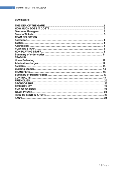 SUMMIT PBM * THE RULEBOOK
