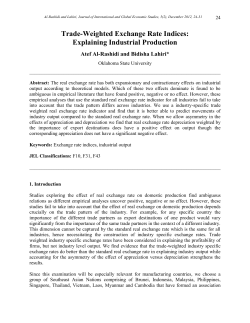 Trade-Weighted Exchange Rate Indices: