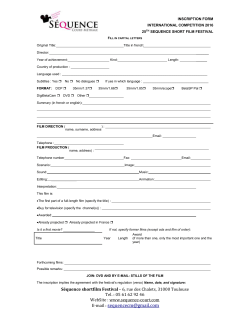 inscription form INTERNATIONAL COMPETITION 2016 25th