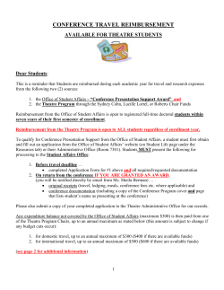 Conference Travel Reimbursement: Available for