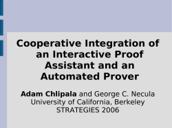 Cooperative Integration of an Interactive Proof