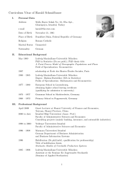 Curriculum Vitae of Harald Schmidbauer