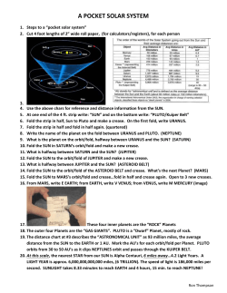 Pocket Solar System Handout
