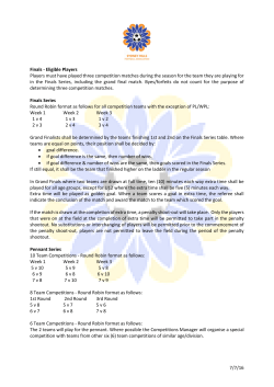 7/7/16 Finals - Eligible Players Players must have played three
