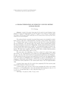 A CHARACTERIZATION OF STRICTLY CONVEX METRIC LINEAR