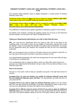paternity leave plan - University Administration and Services