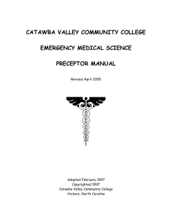 Preceptors Manual - Catawba Valley Community College