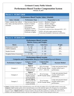 Performance-Based Teacher Compensation System
