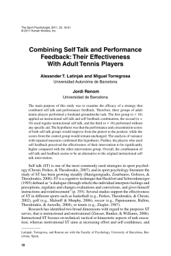 Combining Self Talk and Performance Feedback
