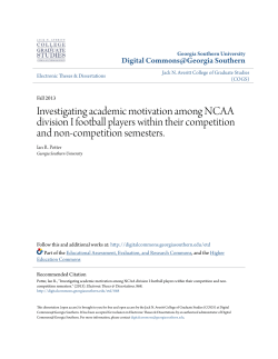 Investigating academic motivation among NCAA division I football