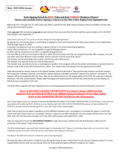 There is NO EARLY SIGNING OPPORTUNITY for players from a