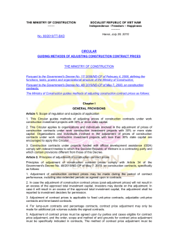 THE MINISTRY OF CONSTRUCTION ------- No. 08/2010/TT