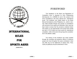INTERNATIONAL RULES for SPORTS ARNIS