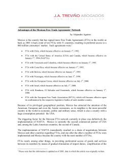 Advantages of the Mexican Free Trade Agreements` Network by