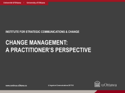 Change Management A Practitioner`s Perspective
