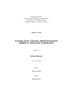 Learning Game Theoretic Model Parameters Applied to Adversarial