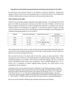 Flops, Memory and Parallel Processing and Gaussian elimination