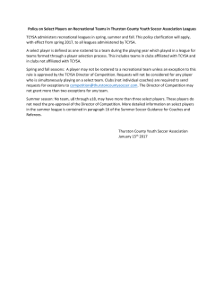 Policy on Select Players on Recreational Teams