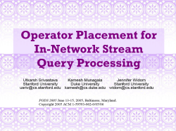 Operator Placement for In-Network Stream Query Processing