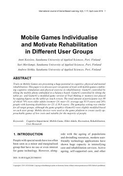 Mobile Games Individualise and Motivate Rehabilitation in Different