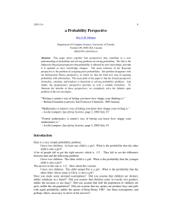 a Probability Perspective - Department of Computer Science