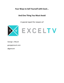 Four Ways to Sell Yourself with Excel... And One Thing