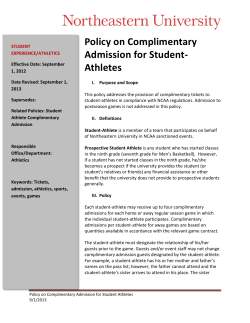 Policy on Athletics Complimentary Admission