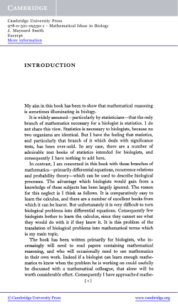 Mathematical Ideas in Biology J. - Beck-Shop
