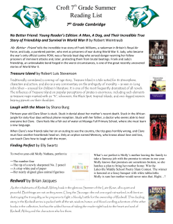 7th Grade Summer Reading List (Cambridge)