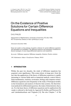 Equations and Inequalities - Journal of Inequalities and Applications
