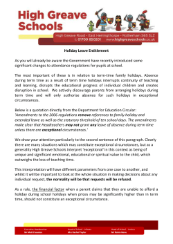 Leave of Absence During Term Time Request