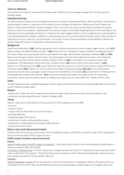 Albert Jacob Millis Q10629785 Ryanair Strategic Analysis Terms of