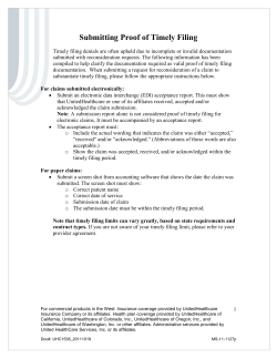 Submitting Proof of Timely Filing