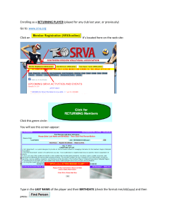 Enrolling as a RETURNING PLAYER (played for any club last year