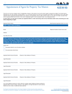50-162 Appointment of Agent for Property Tax Matters