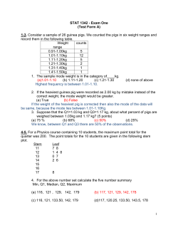 STAT 1342 - Exam One (Test Form A) 1