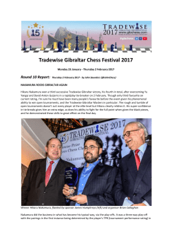 Tradewise Gibraltar Round 10 Report, 2 Feb 2017