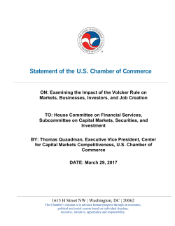 Examining the Impact of the Volcker Rule on Markets, Businesses