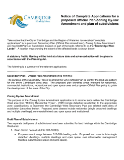 Notice of Complete Applications for a proposed Official Plan/Zoning