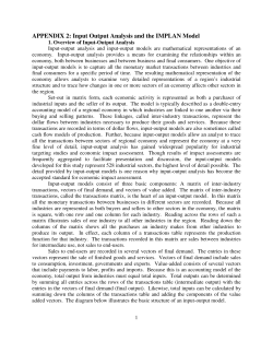 Input Output Analysis and the IMPLAN Model