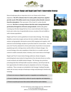 Climate Change and the SLT Conservation Strategy 3