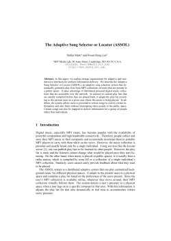 The Adaptive Song Selector or Locator (ASSOL)