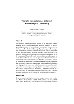 The Info-computational Nature of Morphological Computing