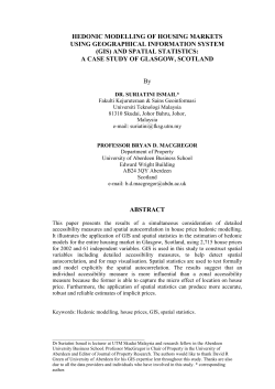 hedonic modelling of housing markets using geographical