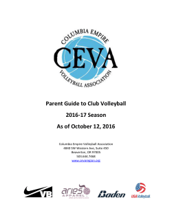 Parent Guide to Club Volleyball 2016