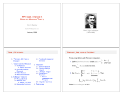 MAT 5620. Analysis II. Notes on Measure Theory.