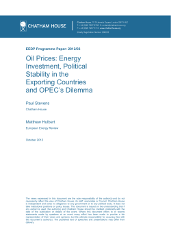 Oil Prices: Energy Investment, Political Stability in
