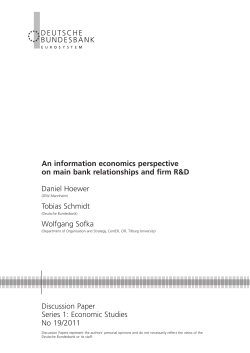 An information economics perspective on main bank relationships